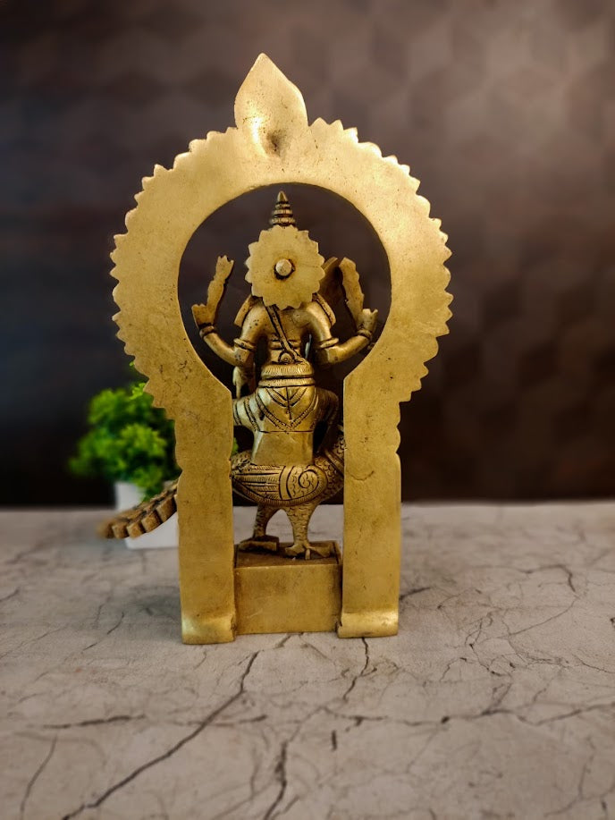 Brass Thiruparankundram Murugan Idol | Majestic South Indian Kartikeya Statue for Pooja & Vastu