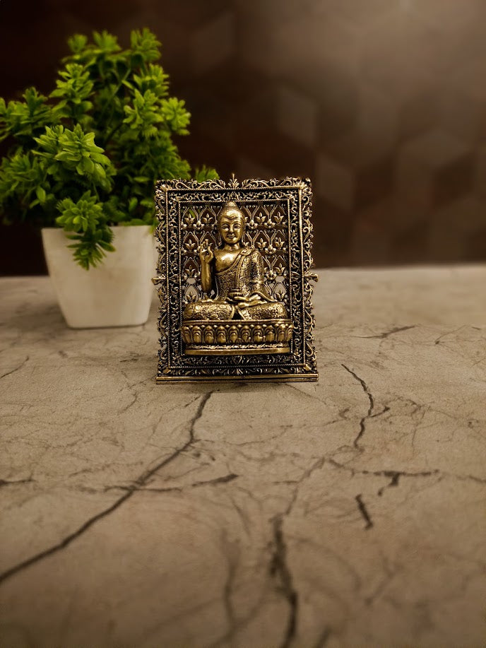 Brass Fine Art Buddha Idol | Zen Tabletop Decor & Vastu Showpiece
