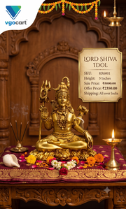 Brass Fine Art Shiva Idol | Meditating Lord Mahadev Statue for Pooja & Home Vastu