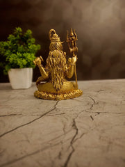 Brass Fine Art Shiva Idol | Meditating Lord Mahadev Statue for Pooja & Home Vastu