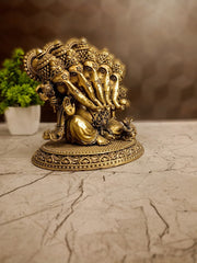 Brass Fine Art Panchamukhi Ganesha Idol | Five-Faced Vinayaka Statue for Vastu & Home Decor