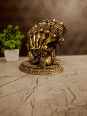 Brass Fine Art Panchamukhi Ganesha Idol | Five-Faced Vinayaka Statue for Vastu & Home Decor