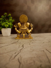 Brass Fine Art Ganesha Idol | Lord Vinayaka Statue for Pooja, Office Desk & Home Vastu