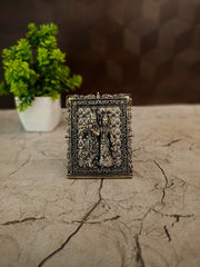 Brass Fine Art Tabletop Radha Krishna | Miniature Divine Love Idol for Desk & Vastu Decor