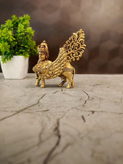 Brass Fine Art Kamadhenu Idol | Wish-Fulfilling Divine Cow Statue for Vastu & Home Decor