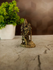 Brass Fine Art Malaysia Murugan Idol | Batu Caves Kartikeya Statue for Pooja & Car Dashboard