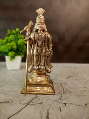 Premium Bronze Raja Murugan Idol | Royal Kartikeya Statue for Pooja & Vastu
