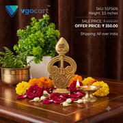Brass Om Vel | Sacred Murugan Spear with Omkar for Pooja, Vastu & Car Dashboard