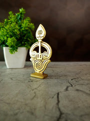 Brass Om Vel | Sacred Murugan Spear with Omkar for Pooja, Vastu & Car Dashboard