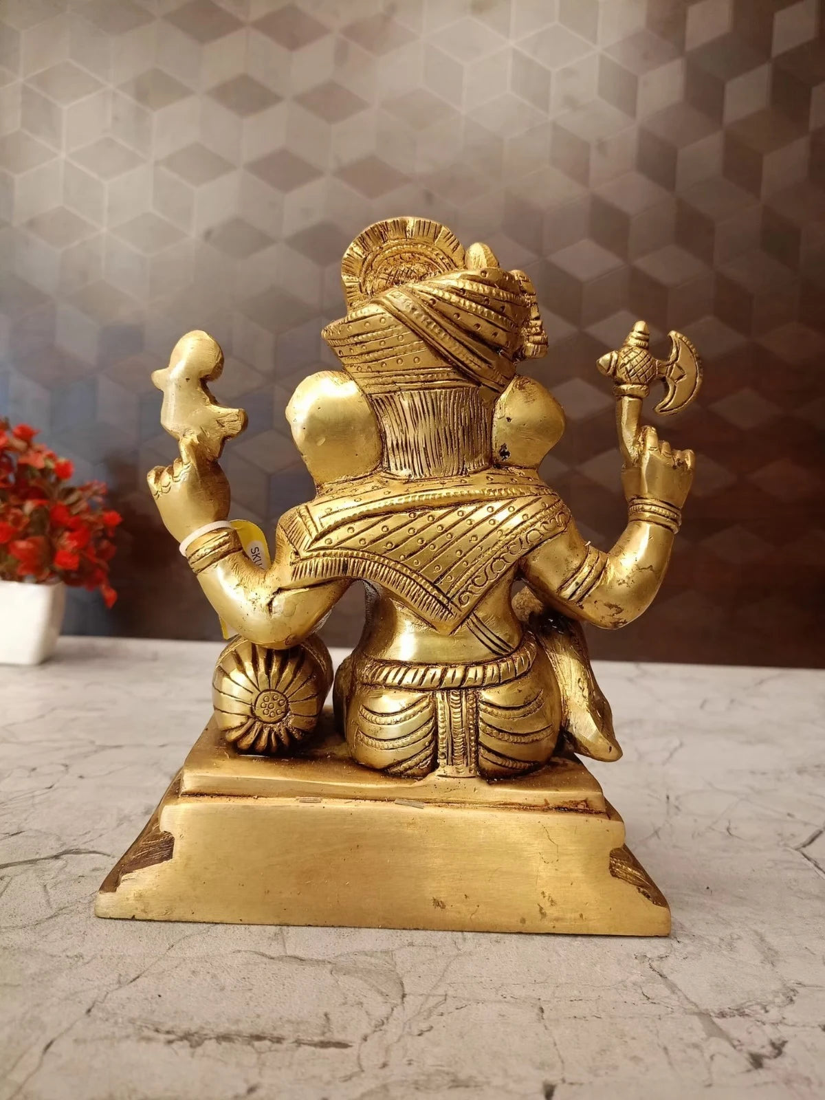 Brass Pagadi Ganesha Idol 12.5 Inch | Traditional Lord Ganesha Statue for Pooja Room, Home Decor & Gifting