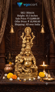 Brass Lakshmi Kuber Statue for Pooja | Lakshmi Kubera Brass Idol for Wealth, Prosperity & Home Decor