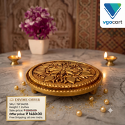 Premium Brass Round Chowki | Exquisite Peetham Pedestal for Vastu, Deities & Luxury Pooja Decor