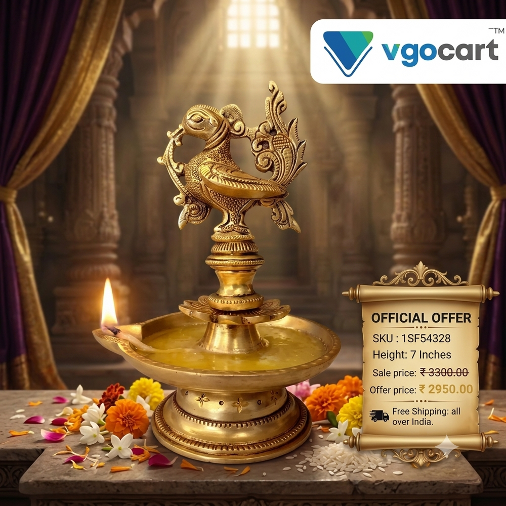 Premium Superfine Brass Annam Floral Diya | Exquisite Hamsa Eka Mukhi Deepam for Vastu & Heritage Decor