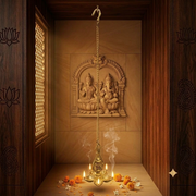 Premium Brass 5-Face Hanging Diya | Traditional Panchamukhi Thooku Vilakku for Vastu & Temple-Grade Decor