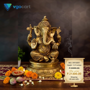Premium Authentic Brass Ganesha Idol | Traditional Pillaiyar Statue for Vastu, Success & Home Mandir