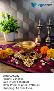 Premium Brass Single Face Diya on Decorative Base | Elevated Eka Mukhi Pedestal Vilakku for Vastu & Luxury Pooja Decor