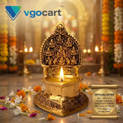 Premium Large Brass Gajalakshmi Diya | Majestic Elephant Goddess Vilakku for Vastu & Supreme Wealth