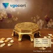 Premium Brass Hexagon Chowki | Majestic Shatkona Peetham Pedestal for Vastu & Luxury Mandir Decor