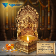 Premium Big Brass Ganesha Diya | Majestic Vighnaharta Deepam for Vastu & Grand Pooja Decor