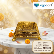 Premium Brass Square Chowki Pedestal | Traditional Pooja Peetham for Vastu & Divine Elevation