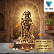 Premium Brass Blessing Hanuman Idol | Majestic Abhaya Mudra Anjaneya for Vastu & Supreme Protection