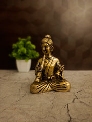 Premium Brass Human Musician Set 5" | Traditional Musical Figurine Showpiece