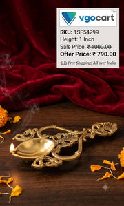 Premium Brass Spoon Deepak | Antique Handheld Aarti Karandi for Daily Pooja & Sacred Mandir Rituals (India)