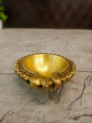 Premium Brass Designer Agal Diya | Ornate Eka Mukhi Vilakku for Vastu & Luxury Festive Decor