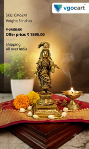 Premium Brass Goddess Andal Idol | Divine Srivilliputhur Alvar Statue for Vastu & Marital Bliss