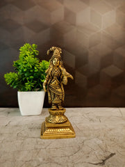 Premium Brass Goddess Andal Idol | Divine Srivilliputhur Alvar Statue for Vastu & Marital Bliss