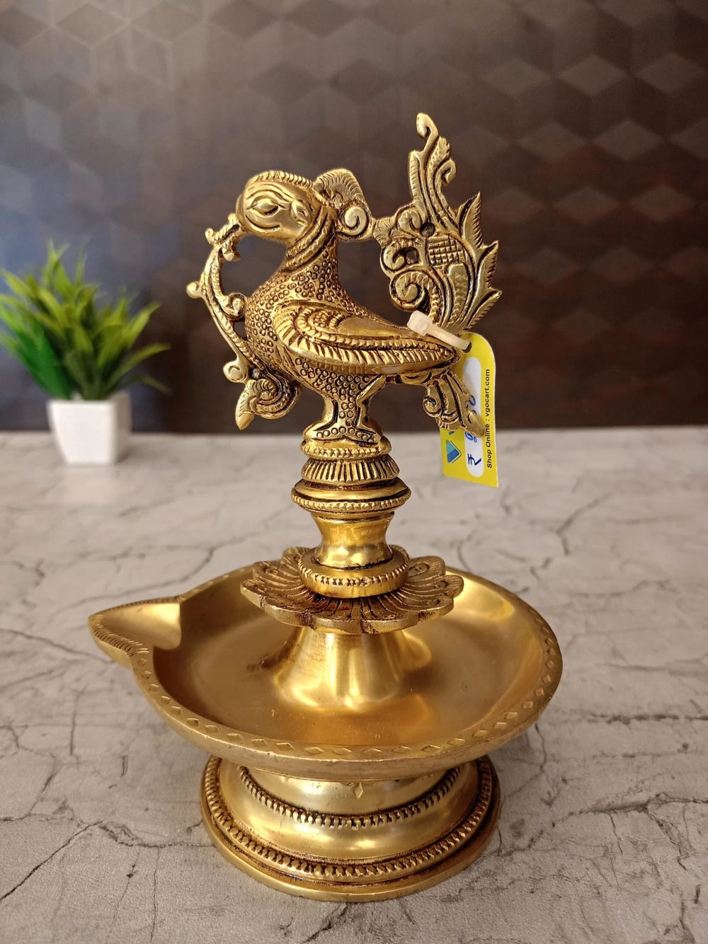 Premium Superfine Brass Annam Floral Diya | Exquisite Hamsa Eka Mukhi Deepam for Vastu & Heritage Decor