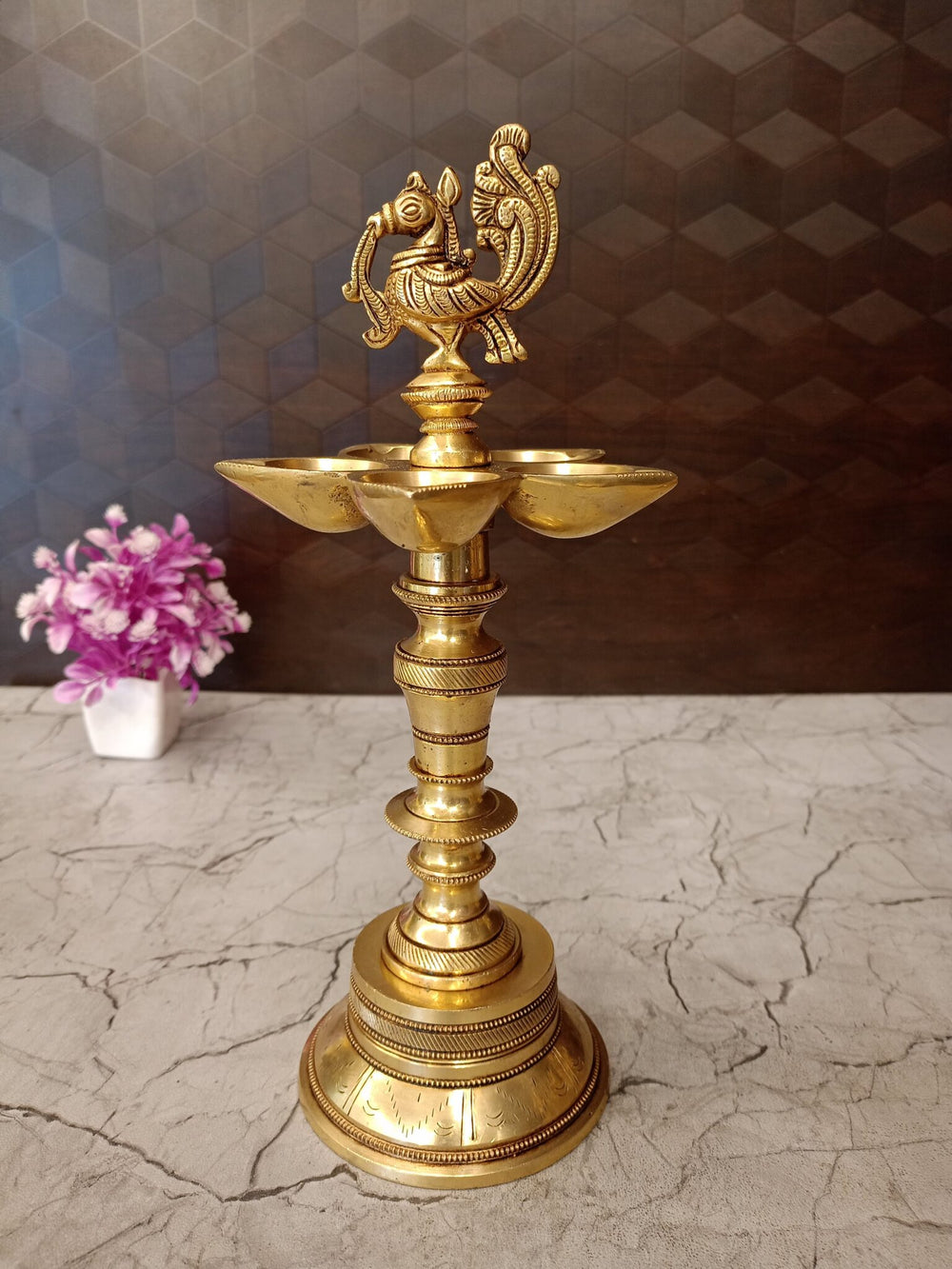 Premium Brass Panchamukhi Annam Kuthu Vilakku | Sacred Five-Face Temple Deepam for Pooja & Vastu