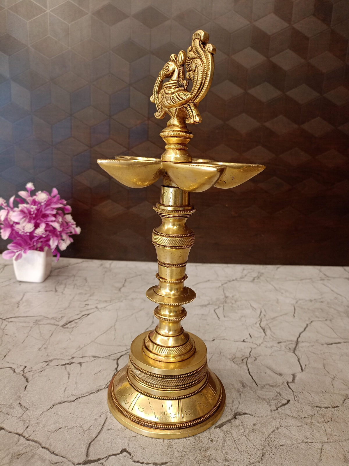Premium Brass Panchamukhi Annam Kuthu Vilakku | Sacred Five-Face Temple Deepam for Pooja & Vastu