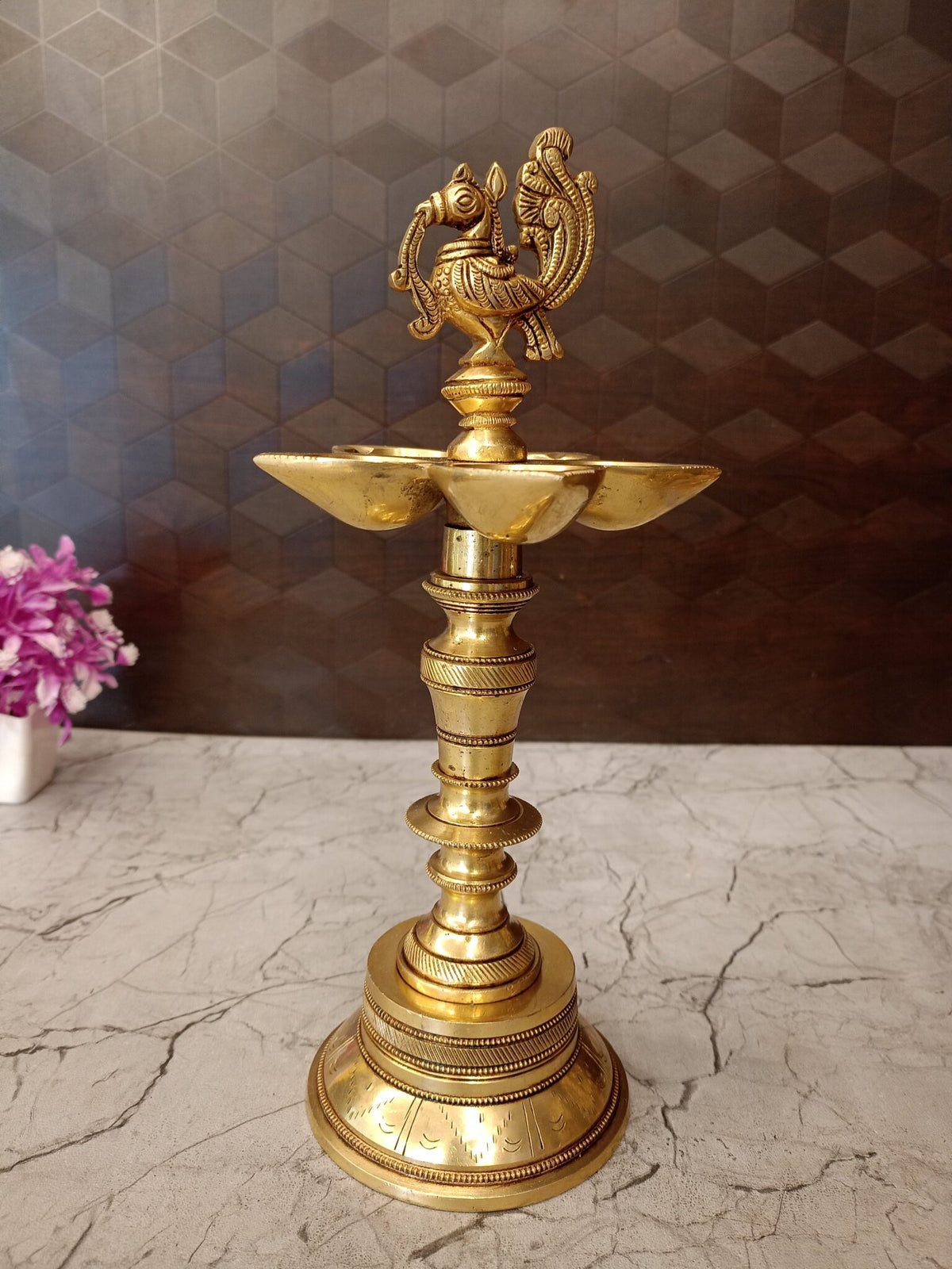 Premium Brass Panchamukhi Annam Kuthu Vilakku | Sacred Five-Face Temple Deepam for Pooja & Vastu