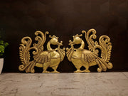 Majestic Brass Hamsa Annam Pair | Traditional South Indian Wall Mount for Vastu & Doorway Decor