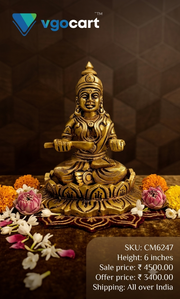 Premium Brass Annapoorani on Lotus Base Idol | Divine Goddess of Nourishment Statue for Kitchen Vastu & Wealth