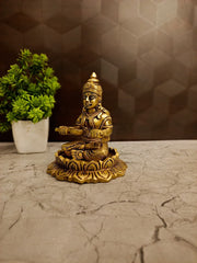 Premium Brass Annapoorani on Lotus Base Idol | Divine Goddess of Nourishment Statue for Kitchen Vastu & Wealth