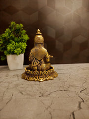 Premium Brass Annapoorani on Lotus Base Idol | Divine Goddess of Nourishment Statue for Kitchen Vastu & Wealth