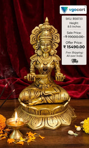 Buy Premium Brass Annapoorani On Lotus Base Idol For Vastu Nourishment And Kitchen Decor