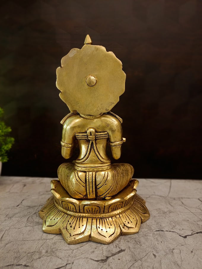 Buy Premium Brass Annapoorani On Lotus Base Idol For Vastu Nourishment And Kitchen Decor