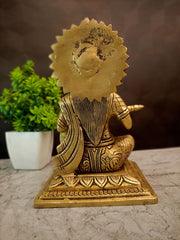 Premium Brass Goddess Annapoorani Idol | Sacred Deity of Abundance and Nourishment for Kitchen & Vastu