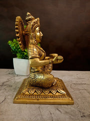 Premium Brass Goddess Annapoorani Idol | Sacred Deity of Abundance and Nourishment for Kitchen & Vastu