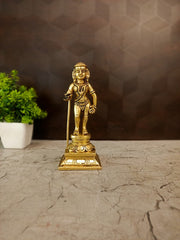 Premium Brass Aandi Murugan Idol | Sacred Palani Pazhani Aandavar Statue for Vastu & Spiritual Peace