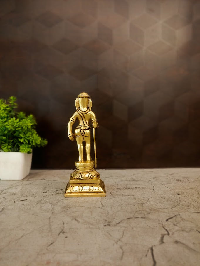 Premium Brass Aandi Murugan Idol | Sacred Palani Pazhani Aandavar Statue for Vastu & Spiritual Peace