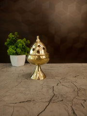 Grand Brass Apple Stand Diya | Premium Large Decorative Oil Lamp for Pooja & Festive Vastu