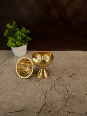 Grand Brass Apple Stand Diya | Premium Large Decorative Oil Lamp for Pooja & Festive Vastu