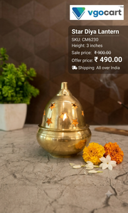 Premium Brass Apple Diya | Elegant Designer Oil Lamp for Pooja, Festive Decor & Gifting