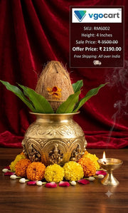 Premium Brass Ashtalakshmi Kalasam | Sacred 8-Form Goddess Chombu for Vastu & Wealth Pooja