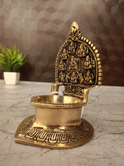 Premium Large Brass Gajalakshmi Diya | Majestic Elephant Goddess Vilakku for Vastu & Supreme Wealth