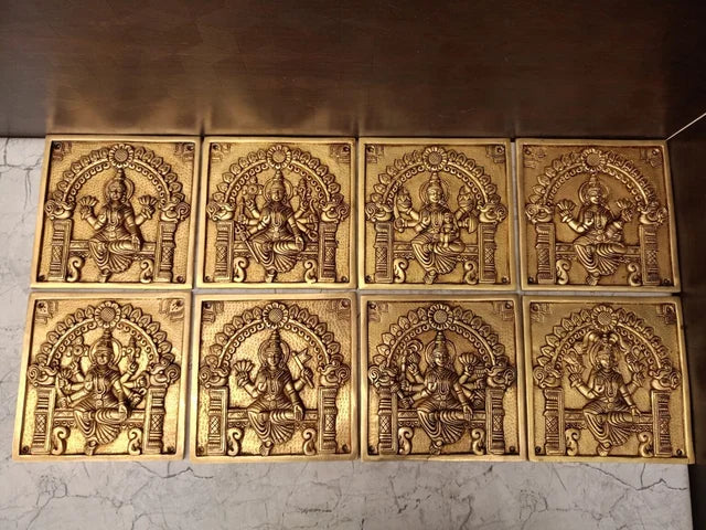 Premium Brass Ashtalakshmi Door Panel | Authentic Eightfold Wealth Threshold Decor for Vastu & Heritage Homes